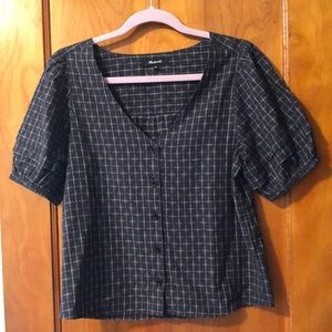 NWOT Madewell Pembroke Top in Dobby Check